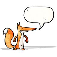 cartoon fox with speech bubble N20