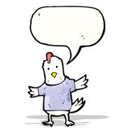 cartoon talking chicken