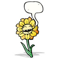 cartoon flower with speech bubble N66
