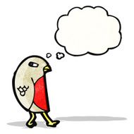 cartoon robin with thought bubble N47