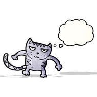 cartoon cat with thought bubble N93