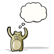 cartoon bear with thought bubble N29