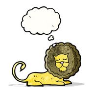 cartoon lion with thought bubble N22
