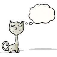 cartoon cat with thought bubble N95