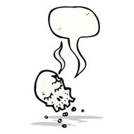 cartoon gun shot skull