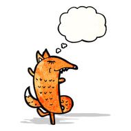 cartoon fox with thought bubble N27