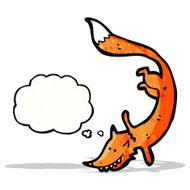 cartoon fox with thought bubble N28