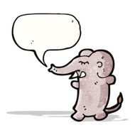cartoon elephant with speech bubble N6