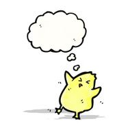 cartoon chick with thought bubble N2