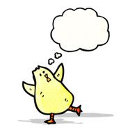 cartoon chick with thought bubble N3