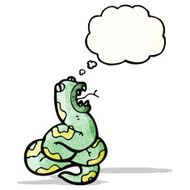 cartoon snake with thought bubble N84
