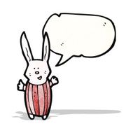 cartoon rabbit with speech bubble N120