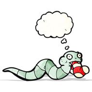 cartoon snake with sock in mouth