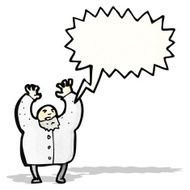 cartoon shouting mad scientist