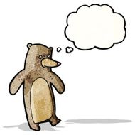 cartoon bear with thought bubble N30