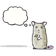 cartoon mouse with thought bubble N22