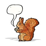 illustrated squirrel with acorn