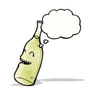 cartoon wine bottle with face N3
