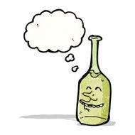 cartoon wine bottle with face N5