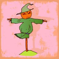 halloween cartoon scarecrow