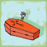 halloween cartoon coffin