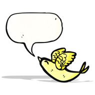 cartoon bird with speech bubble N335