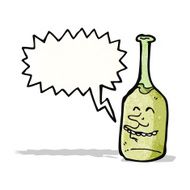 cartoon wine bottle with speech bubble N2