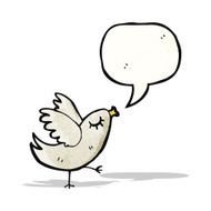 cartoon bird with speech bubble N336