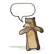 cartoon bear with speech bubble N33