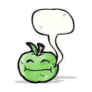 cartoon apple with speech bubble N42