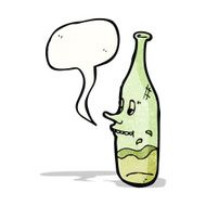 happy wine bottle cartoon character