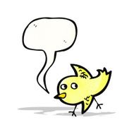 cartoon little bird with speech bubble