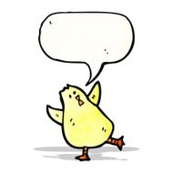 cartoon little bird with speech bubble N3