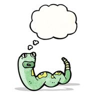 cartoon snake with thought bubble N86