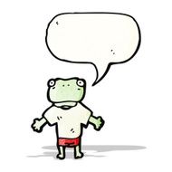 cartoon frog with speech bubble N3