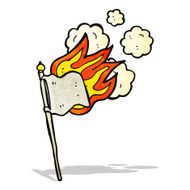 cartoon burning flag