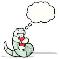 cartoon snake with thought bubble N87