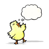 cartoon bird with thought bubble N321