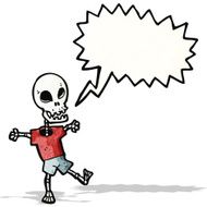 cartoon dancing skeleton