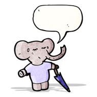 cartoon elephant with umbrella