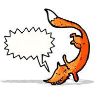 cartoon fox with speech bubble N23