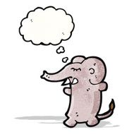 cartoon elephant with thought bubble N5