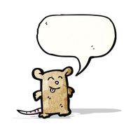 cartoon mouse with speech bubble N25