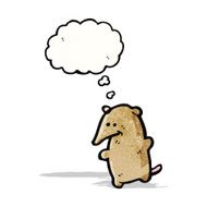 cute cartoon shrew with thought bubble N2