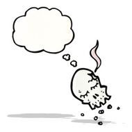 gun shot skull cartoon