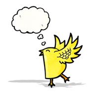 cartoon bird with thought bubble N322