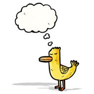 cartoon duck with thought bubble
