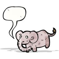 cartoon elephant with speech bubble N9