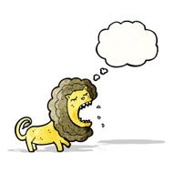 cartoon lion with thought bubble N23