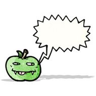 cartoon apple with speech bubble N44